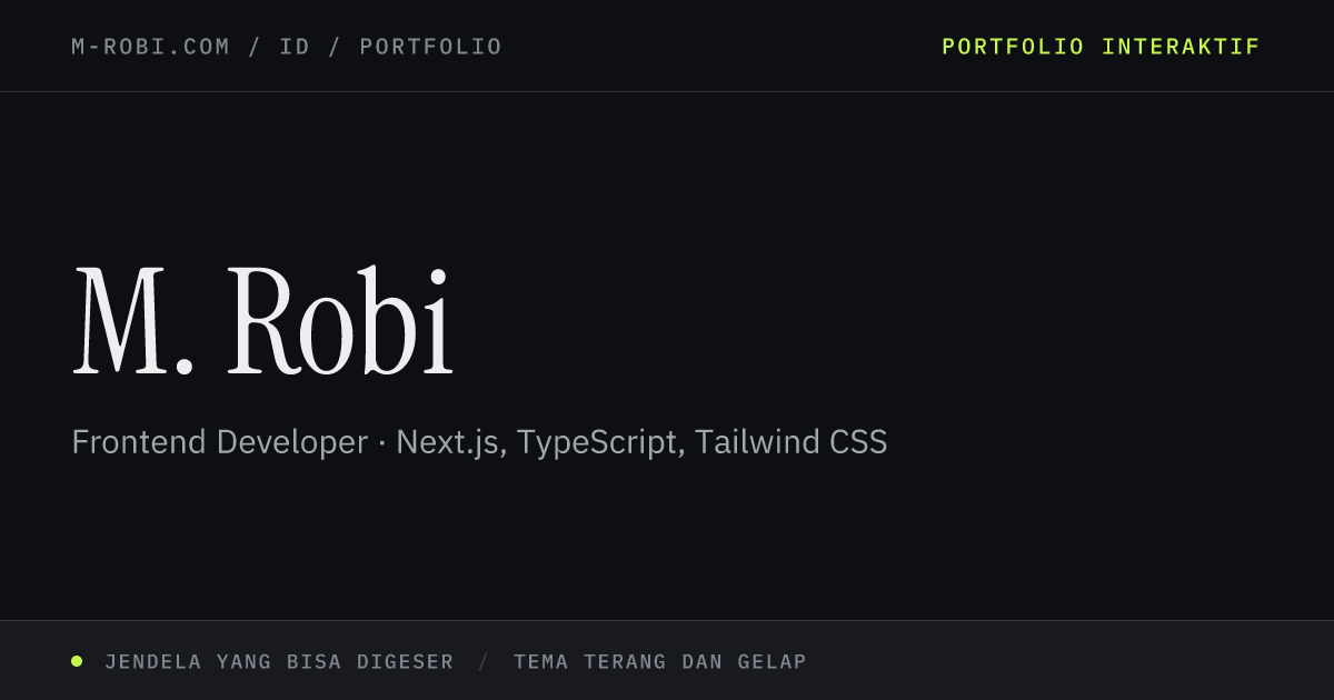 M. Robi | Portfolio Interaktif